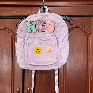 Purple Backpack With Cute Decorative Patches (Patches Removable )